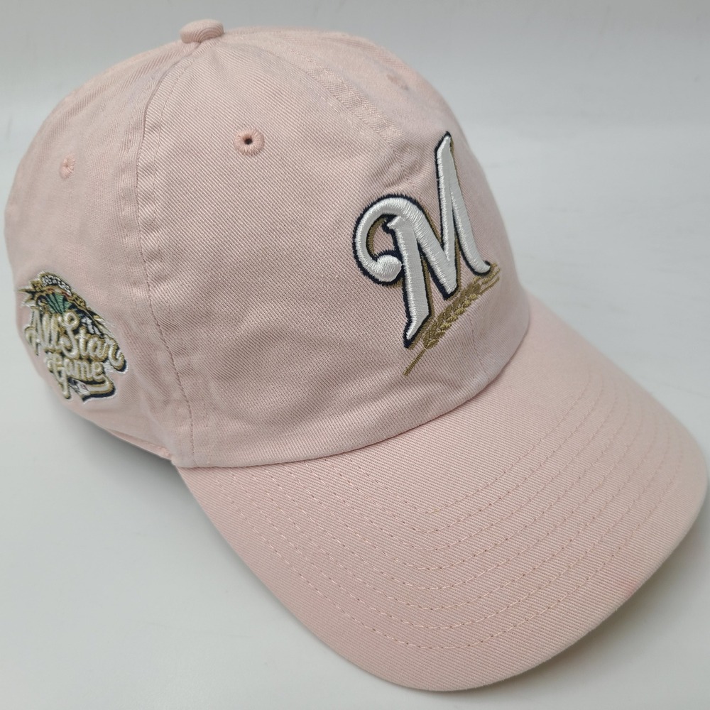 Milwaukee Brewers Hat‎ Strapback 47 Brand Clean Up Pink 2002 All Star Game Patch